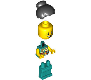 LEGO Musician (2) met Top Knot Zwart Haar Bun minifiguur