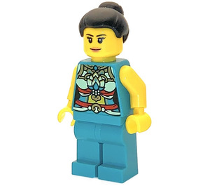 LEGO Musician (3) med Top Knot Sort Hår Bun Minifigur