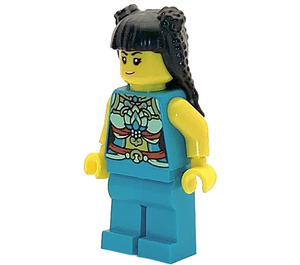 LEGO Musician (4) met Lang Zwart Haar en Vlechtjes Minifiguur