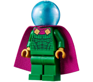 LEGO Mysterio med Grøn Dragt og Blå Hjelm med Dobbelt Hul Kap Minifigur