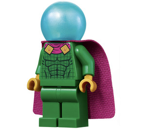 LEGO Mysterio mit Grün Anzug und Blau Helm mit Single Loch Umhang Minifigur