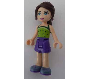 LEGO Naomi im Purple Shorts und Green Halter oben mit Dots Minifigur