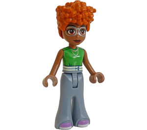 LEGO Naomi met Bril en Groen Top Minifiguur