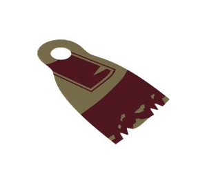 LEGO Narrow Cape with Hole and Tattered Edge with Dark Red Shapes