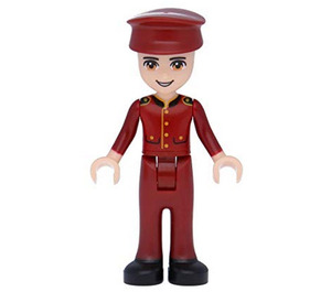 LEGO Nate, Mørk rød Uniform Minifigur