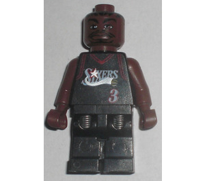 LEGO NBA Allen Iverson, Philadelphia 76ers #3 (Sort Uniform) Minifigur