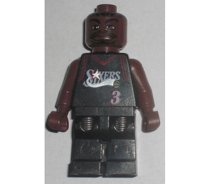 LEGO NBA Allen Iverson, Philadelphia 76ers #3 (Schwarz Uniform) Minifigur