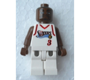 LEGO NBA Allen Iverson, Philadelphia 76ers #3 hvid Uniform Minifigur