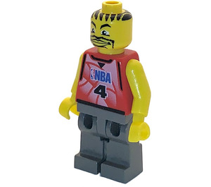 LEGO NBA Player, Number 4, Dark Grijs Poten minifiguur