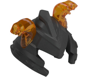 LEGO Ninjago Helm mit Cheek Protection und Transparentes Orange Schlange Heads (24484)