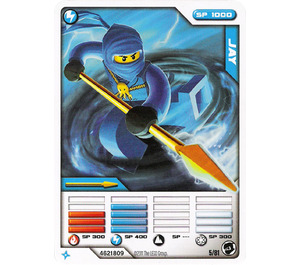 LEGO Ninjago Masters of Spinjitzu Deck 1 Game Card 5 - Jay (North American Version) (93844)