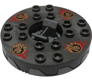 LEGO Ninjago Spinner con Pearl Dark Gris Parte superior y Gold Fuego