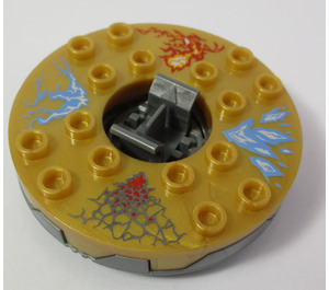LEGO Ninjago Spinner mit Pearl Gold oben und Elemental Discharges (98354)