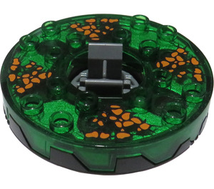 LEGO Ninjago Spinnare med Transparent Grön Topp och Orange Spots (98354)