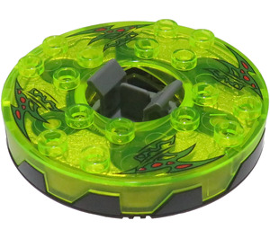 LEGO Ninjago Spinner s Transparentní Neon Zelená Horní a Červená Spots (98354)