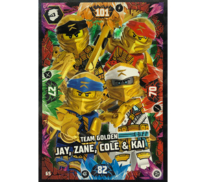 LEGO NINJAGO Trading Card Game (English) Series 8 - # 65 Team Golden Jay, Zane, Cole & Kai