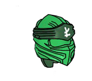 LEGO Ninjago Wrap avec Dark Green Headband avec blanc Ninjago Logogram (1088 / 40925)