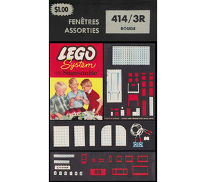 LEGO No. 3 Assorted Windows, Rood 414.3R