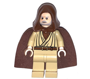 LEGO Obi-Wan Kenobi (Old) with Reddish Brown Cape and Hood with White Pupils Minifigure