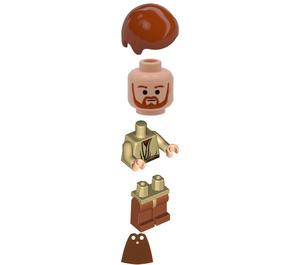 LEGO Obi-Wan Kenobi mit Dunkles Orange Beine mit Umhang Minifigur