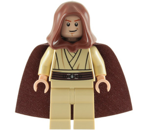 LEGO Obi-Wan Kenobi (Young) met Kap en Cape met Wit Pupils Minifiguur