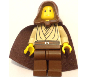 LEGO Obi-Wan Kenobi (Young) met Kap en Cape met Geel Hoofd Minifiguur