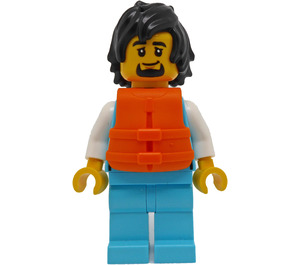 LEGO Ocean Explorer with Life Jacket and Black Tousled Hair Minifigure