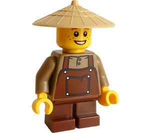 LEGO Ocean House Boy - Tan Conical Hat Minifigure