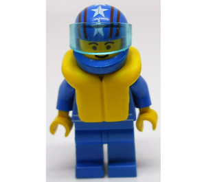 LEGO Octan Racer в Син Костюм с Каска и Спасителна жилетка Минифигурка