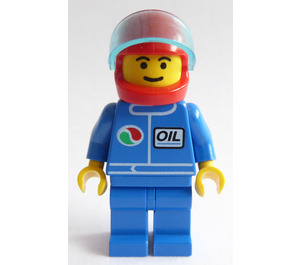 LEGO Octan Worker Blue Torso and Legs Red Helmet Minifigure