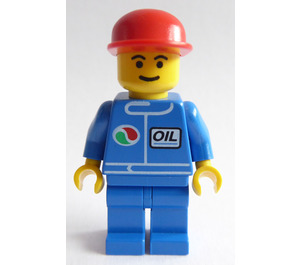 LEGO Octan worker jossa Punainen Lippalakki Minihahmo