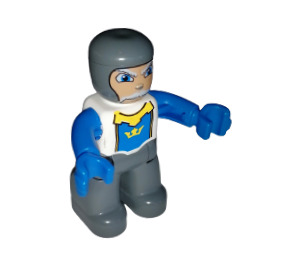 LEGO Old Riddare Duplo figur med blå armar och blå händer