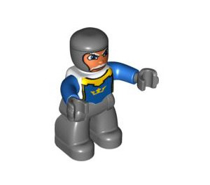 LEGO Old Knight Duplo Abbildung mit blauen Armen und grauen Händen