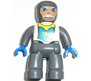 LEGO Old Knight Duplo Figure with Gray Arms and Blue Hands