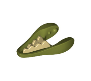 LEGO Olive verte Animal Jaw (Petit) avec avec Tan Les dents (53307 / 68179)