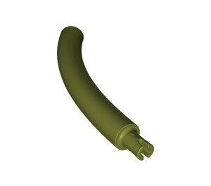 LEGO Olive Green Animal Tail Middle Section with Technic Pin (40378 / 51274)