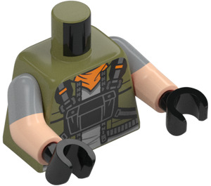 LEGO Olivengrønn Battalion Brawler Minifigur Overkropp (973)