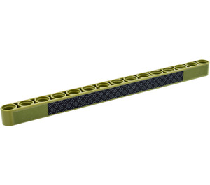 LEGO Olive Green Beam 15 with Tread Plate Pattern Sticker (32278)