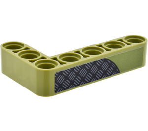 LEGO Olive Green Beam 3 x 5 Bent 90 degrees, 3 and 5 Holes with Tread Plate Pattern Model Left Side Sticker (32526)