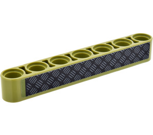 LEGO Olive Green Beam 7 with Tread Plate Pattern Sticker (32524)