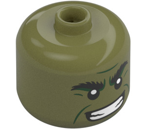 LEGO Olive Green Big Head with Hulk Face with Grin (79435 / 103689)