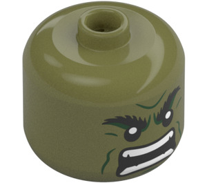 LEGO Olive Green Big Head with Hulk Face with Rage (79435 / 108757)