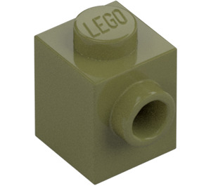 LEGO Olive Green Brick 1 x 1 with Stud on One Side (87087)