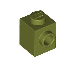 LEGO Olive Green Brick 1 x 1 with Stud on One Side (87087)