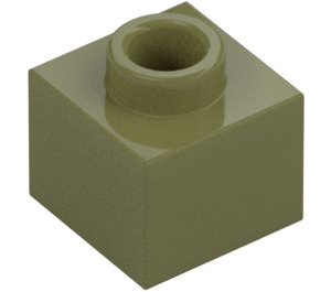 LEGO Olive Green Brick 1 x 1 x 0.7 (86996)