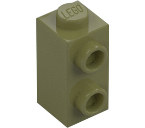 LEGO Verde oliva Ladrillo 1 x 1 x 1.6 con Dos Espigas laterales (32952)