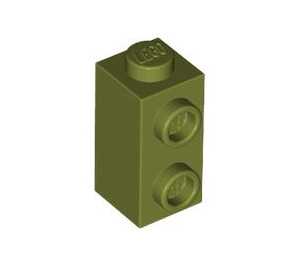 LEGO Olive verte Brique 1 x 1 x 1.6 avec Deux Goujons latéraux (32952)