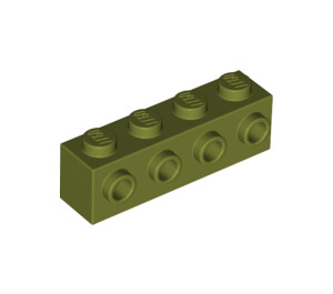 LEGO Olive Green Brick 1 x 4 with 4 Studs on One Side (30414)