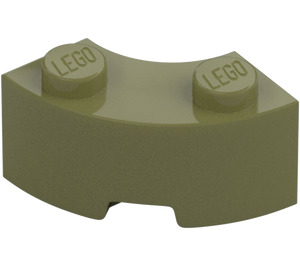 LEGO Verde oliva Ladrillo 2 x 2 Circular Esquina con muesca para espiga y parte inferior reforzada (85080)