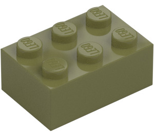 LEGO Olivově zelená Kostka 2 x 3 (3002)